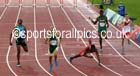 From right ot left: Richard Yates, Annsert Whyte, Jeffery Gibson, Cornel Fredericks winner, Jehue Gordon, Christian Cuevas-Morton and Niall Flannery in the 400 metres hurdles final, 2014 Commonwealth Games, Glasgow. Photo: David T. Hewitson/Sports for All Pics